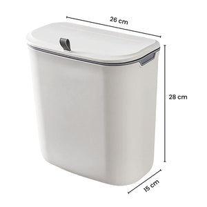Darrahopens Home & Garden > Kitchen Bins Gominimo Space Saving Easy Assemble 9l Hanging Trash Can With Lid For Kitchen Cabinet Door (White)