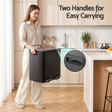 Darrahopens Home & Garden > Kitchen Bins > Pedal Bins Cefito Pedal Bins Rubbish Bin Dual Compartment Waste Recycle Dustbins 40L Black In Australia - Darrahopens