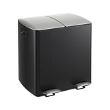 Darrahopens Home & Garden > Kitchen Bins > Pedal Bins Cefito Pedal Bins Rubbish Bin Dual Compartment Waste Recycle Dustbins 40L Black In Australia - Darrahopens