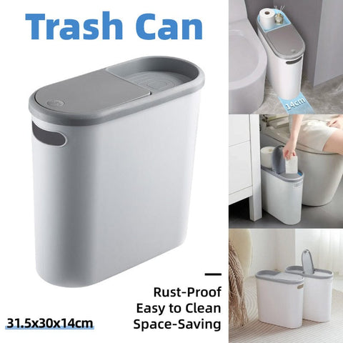 Darrahopens Home & Garden > Kitchen Bins > Pedal Bins Simple Garbage Can with Lid Household Clamped Plastic Bucket Flip Lid Kitchen