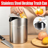 Darrahopens Home & Garden > Kitchen Bins > Pedal Bins Stainless Steel Mini Desktop Wastebasket Organizer Compact Waste Bin for Office