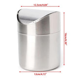Darrahopens Home & Garden > Kitchen Bins > Pedal Bins Stainless Steel Mini Desktop Wastebasket Organizer Compact Waste Bin for Office
