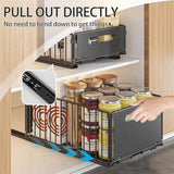 Darrahopens Home & Garden > Kitchen Bins > Pull Out Bins CARLA HOME 2 Pack Pullout Cabinet Kitchen Organizer Drawers with No-Drilling and Adhesive Design for Pantry & Cabinets