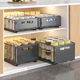 Darrahopens Home & Garden > Kitchen Bins > Pull Out Bins CARLA HOME 2 Pack Pullout Cabinet Kitchen Organizer Drawers with No-Drilling and Adhesive Design for Pantry & Cabinets