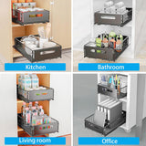 Darrahopens Home & Garden > Kitchen Bins > Pull Out Bins CARLA HOME 2 Pack Pullout Cabinet Kitchen Organizer Drawers with No-Drilling and Adhesive Design for Pantry & Cabinets