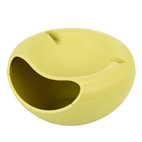 Darrahopens Home & Garden > Kitchen Bins > Pull Out Bins Green Creative Lazy Snack Bowl with Phone Holder - Dual-Layer Dish for Nuts & Seeds