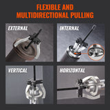 Darrahopens Home & Garden > Kitchen Bins > Pull Out Bins VEVOR Gear Puller Set, 3" and 7" Puller Kit, 3 Jaw Gear Bearing Flywheel Pulley Removal Tool, 2 or 3 Reversible Jaws Wheel Puller, Vertically and Horizontally, External and Internal, 2-Piece