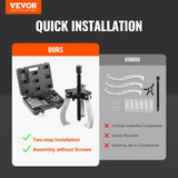 Darrahopens Home & Garden > Kitchen Bins > Pull Out Bins VEVOR Gear Puller Set, 3" and 7" Puller Kit, 3 Jaw Gear Bearing Flywheel Pulley Removal Tool, 2 or 3 Reversible Jaws Wheel Puller, Vertically and Horizontally, External and Internal, 2-Piece