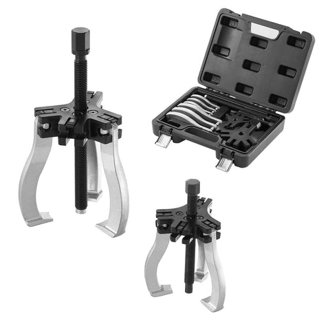 Darrahopens Home & Garden > Kitchen Bins > Pull Out Bins VEVOR Gear Puller Set, 3" and 7" Puller Kit, 3 Jaw Gear Bearing Flywheel Pulley Removal Tool, 2 or 3 Reversible Jaws Wheel Puller, Vertically and Horizontally, External and Internal, 2-Piece