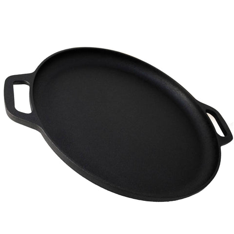 Darrahopens Home & Garden > Kitchenware 13.5" 35cm Pre-Seasoned Cast Iron Pizza Baking Pan Cooking Griddle Stove Oven Grill Campfire