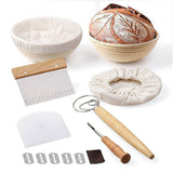 Darrahopens Home & Garden > Kitchenware 2 x 9" Sourdough Bread Proofing Set Bread Making Kit Round Bowls