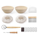 Darrahopens Home & Garden > Kitchenware 2 x 9" Sourdough Bread Proofing Set Bread Making Kit Round Bowls