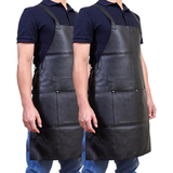 Darrahopens Home & Garden > Kitchenware 2x Pierre Cardin Professional Leather Apron Butcher Woodwork Barber Chef - Black