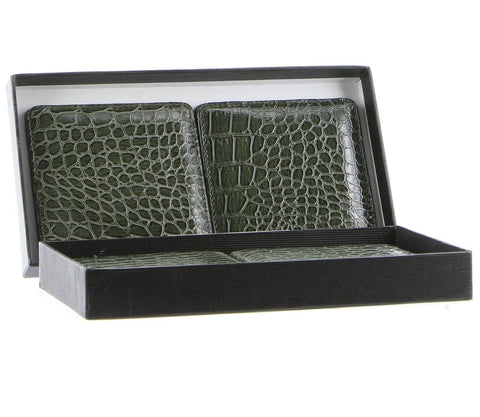 Darrahopens Home & Garden > Kitchenware 4x de Burg Tableware Crocodile Coasters Mats Pad Drinks Table Non Slip - Green