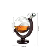 Darrahopens Home & Garden > Kitchenware 850ml Whiskey or Wine Globe Glass Decanter Set - 2x Glasses + Wooden Stand