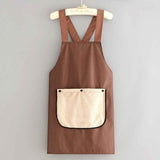 2-Pack Khaki Waterproof Aprons with Detachable Hand Towels