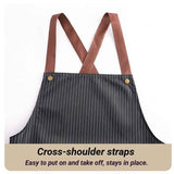 2-Pack Navy-Blue Waterproof Aprons with Detachable Hand Towels