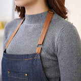 Darrahopens Home & Garden > Kitchenware > Aprons Adjustable Denim Apron Pocket Hanging Neck Cooking Kitchen Baking Bar Cafe Chefs