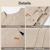 Darrahopens Home & Garden > Kitchenware > Aprons Apron - Vest-style apron - Baking and kitchen wear - Waterproof - Stain resistant - Unisex - Khaki