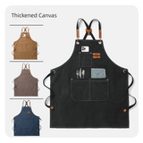 Darrahopens Home & Garden > Kitchenware > Aprons Black 16-ounce Heavy-Duty Canvas Apron – Durable, Waterproof & Oil-Resistant Kitchen Workwear for Cooking and Crafting