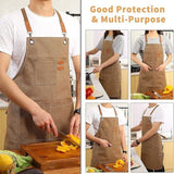 Darrahopens Home & Garden > Kitchenware > Aprons Black 16-ounce Heavy-Duty Canvas Apron – Durable, Waterproof & Oil-Resistant Kitchen Workwear for Cooking and Crafting
