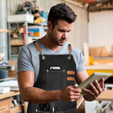 Darrahopens Home & Garden > Kitchenware > Aprons Black 16-ounce Heavy-Duty Canvas Apron – Durable, Waterproof & Oil-Resistant Kitchen Workwear for Cooking and Crafting