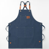 Darrahopens Home & Garden > Kitchenware > Aprons Blue 16-ounce Heavy-Duty Canvas Apron – Durable, Waterproof & Oil-Resistant Kitchen Workwear for Cooking and Crafting