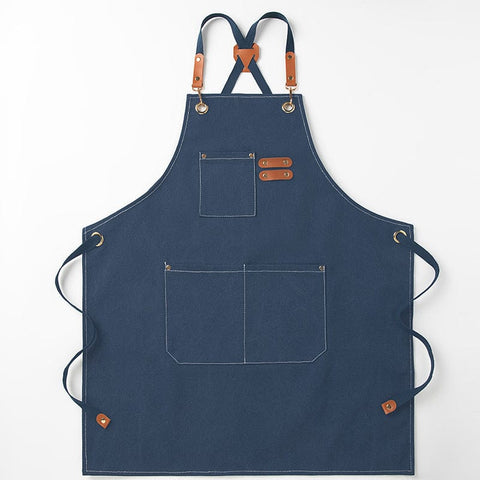 Darrahopens Home & Garden > Kitchenware > Aprons Blue 16-ounce Heavy-Duty Canvas Apron – Durable, Waterproof & Oil-Resistant Kitchen Workwear for Cooking and Crafting