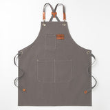 Darrahopens Home & Garden > Kitchenware > Aprons Grey 16-ounce Heavy-Duty Canvas Apron – Durable, Waterproof & Oil-Resistant Kitchen Workwear for Cooking and Crafting
