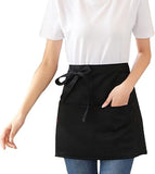 Darrahopens Home & Garden > Kitchenware > Aprons Kitchen Aprons - Women's Aprons - Half-Length Aprons - Unisex Kitchen Aprons - Restaurant, BBQ, Bar, Chef Aprons - Adjustable Aprons with Two Pockets - Black
