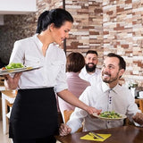 Darrahopens Home & Garden > Kitchenware > Aprons Kitchen Aprons - Women's Aprons - Half-Length Aprons - Unisex Kitchen Aprons - Restaurant, BBQ, Bar, Chef Aprons - Adjustable Aprons with Two Pockets - Black