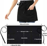 Darrahopens Home & Garden > Kitchenware > Aprons Kitchen Aprons - Women's Aprons - Half-Length Aprons - Unisex Kitchen Aprons - Restaurant, BBQ, Bar, Chef Aprons - Adjustable Aprons with Two Pockets - Black