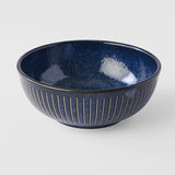 Darrahopens Home & Garden > Kitchenware > Aprons Pasta Bowl 16cm Ridged Indigo Blue Glaze
