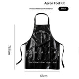 Darrahopens Home & Garden > Kitchenware > Aprons Professional Leather Hair Cutting Hairdressing Apron for  Hairstylist - Multi-use, Adjustable with pockets (Black)