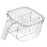 Darrahopens Home & Garden > Kitchenware > Aprons Seasoning Box 4 Compartments Transparent Window Strong PET Seasoning Jar with 4 Spoons for Home Kitchen Cooking White In Australia - Darrahopens