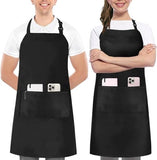 Darrahopens Home & Garden > Kitchenware > Aprons Two-piece kitchen aprons - Waterproof and stain resistant - Professional cooking aprons - Unisex - Suitable for various purposes including catering, pottery, painting, woodworking, etc. - With two large, practical pockets - Black