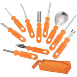 Darrahopens Home & Garden > Kitchenware > Bakeware & Accessories 10-Piece Jack-O'-Lantern Cutting Knife Set - Halloween - Baking Tools - Clay Stainless Steel Cutter