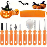 Darrahopens Home & Garden > Kitchenware > Bakeware & Accessories 10-Piece Jack-O'-Lantern Cutting Knife Set - Halloween - Baking Tools - Clay Stainless Steel Cutter