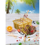 Darrahopens Home & Garden > Kitchenware > Bakeware & Accessories 12-Pack Silicone Ice Pop Mold – DIY Ice Lolly Maker with 50 Reusable Sticks(yellow) In Australia - Darrahopens