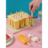 Darrahopens Home & Garden > Kitchenware > Bakeware & Accessories 12-Pack Silicone Ice Pop Mold – DIY Ice Lolly Maker with 50 Reusable Sticks(yellow) In Australia - Darrahopens