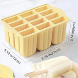 Darrahopens Home & Garden > Kitchenware > Bakeware & Accessories 12-Pack Silicone Ice Pop Mold – DIY Ice Lolly Maker with 50 Reusable Sticks(yellow) In Australia - Darrahopens