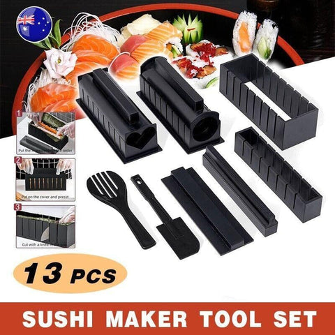 Darrahopens Home & Garden > Kitchenware > Bakeware & Accessories 13Pcs Diy Sushi Maker Making Kit Rice Roller Mold Set For Beginners Kitchen Tool