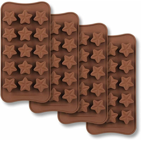 Darrahopens Home & Garden > Kitchenware > Bakeware & Accessories 15 Cavity Star Shape Chocolate Mold, Non-Stick Food Grade Silicone Mold Set For Candy Jelly, Ice Cube