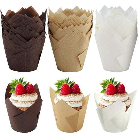 Darrahopens Home & Garden > Kitchenware > Bakeware & Accessories 150 pcs Baking Paper Muffin Cups Tulip Baking Paper Cups Cupcakes And Muffins For Wedding Party Birthday 5Cm
