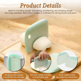 Darrahopens Home & Garden > Kitchenware > Bakeware & Accessories 2-Pack Green Multipurpose Dough Scraper Cutter with TPE Soft Grip Handle, Dual Sided Scale & Serrated Edge - Pastry Bench Scraper for Baking, Pizza, Cake Decorating Kitchen Prep