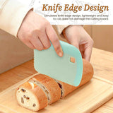 Darrahopens Home & Garden > Kitchenware > Bakeware & Accessories 2-Pack Green Multipurpose Dough Scraper Cutter with TPE Soft Grip Handle, Dual Sided Scale & Serrated Edge - Pastry Bench Scraper for Baking, Pizza, Cake Decorating Kitchen Prep