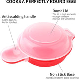 Darrahopens Home & Garden > Kitchenware > Bakeware & Accessories 2 Pack Microwave Egg Cooker 1 Minute Hamburg Omelette Maker Kitchen Tool (Red & Clear)