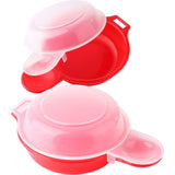 Darrahopens Home & Garden > Kitchenware > Bakeware & Accessories 2 Pack Microwave Egg Cooker 1 Minute Hamburg Omelette Maker Kitchen Tool (Red & Clear)