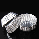 Darrahopens Home & Garden > Kitchenware > Bakeware & Accessories 20pcs Aluminium Egg Tart Moulds Non Stick Round Baking Cups for Cupcakes Pies