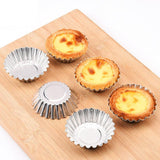 Darrahopens Home & Garden > Kitchenware > Bakeware & Accessories 20pcs Aluminium Egg Tart Moulds Non Stick Round Baking Cups for Cupcakes Pies